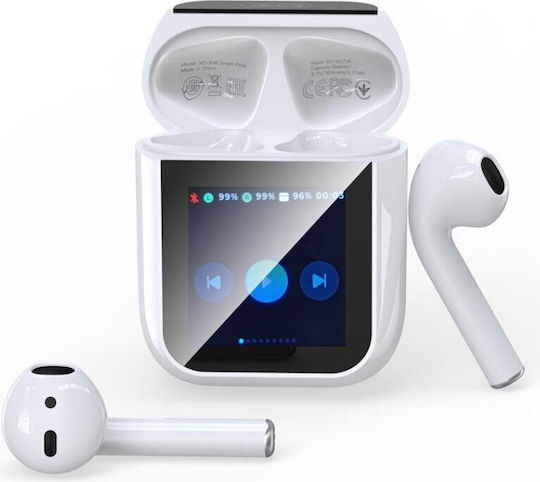 XO X46 Earbud Bluetooth Handsfree Ακουστικά με Θήκη Φόρτισης Λευκά