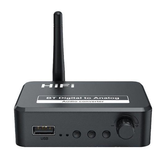 Convertor Audio Digital La Analog Ot13 Compatibil Bluetooth 5.1 Usb 3.5 Mm Aux Cablu Audio Optic Rca Negru