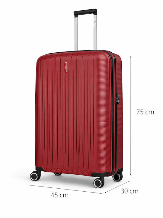 Rain Large Hard Burgundy Travel Suitcase with 4...
