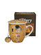 Tasse aus Porzellan mit Deckel 400ml