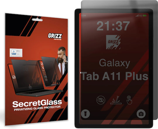GrizzGlass Ceramică Privacy Mat Tempered Glass (Galaxy Tab A9+ / Galaxy Tab A11+) Negru