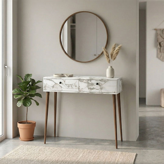 Alis Κονσόλα από Ξύλο & Μάρμαρο Λευκό Μ110xΠ29xΥ88εκ. Alis Κονσόλα από Ξύλο & Μάρμαρο Λευκό Μ110xΠ29xΥ88εκ.