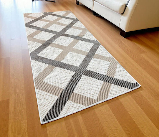 Linea Home 6204 Non-Slip Rectangular Ecru Rug 140x200cm