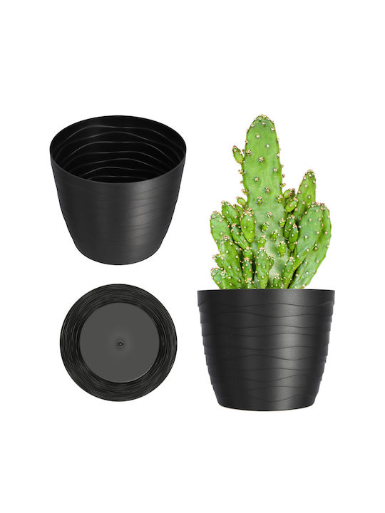 Kadax Plastic Black Flower Pot 13x13cm