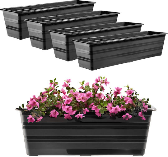 Kadax Set of 4 Gray Plastic Planter Boxes