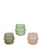 Beauty Home Glass Candle Holder In Beige Colour 8x8x7.8cm