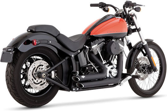 Vance & Hines Motorrad Auspuffanlage Harley Davidson 12 17 Fls Slim Flss Slim S Flstf Fat Boy Flstfs Fat Boy S Flst C Heritage Flstn Deluxe 2 1/2 Zoll Schwarze Shortshots Staggered Exh Pcx Schwarz