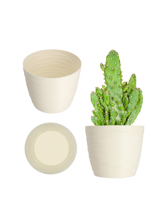 Kadax Kadax Kunststoff Blumentopf Creme 15x15cm