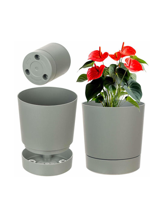 Kadax Kadax Kunststoff Blumentopf Grau mit Unte...