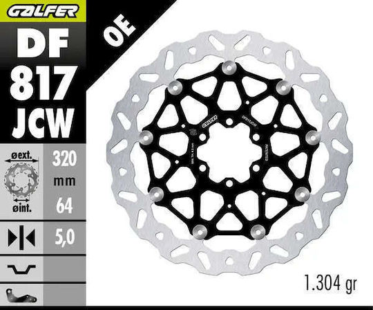 Floating Wavy Brake Disc Floatech Bmw S 1000 Hp4 Df817jcw Galfer Df817jcw
