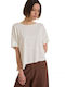 Women's Cotton Short Sleeve Blouse White