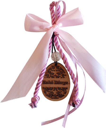 Jeenie Handmade Hanging Lucky Charm Home Pink Wooden 15cm