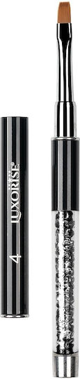 Perie Pentru Unghii Aplicare Gel Nr. 4 Crystal Negru Luxorise