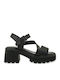Damen Sandalen Schwarz Leder