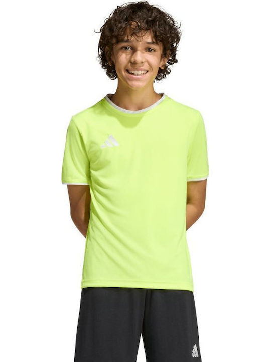 adidas Детска Тениска Неон Жълта Junior Entrada 26