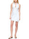 Sommer Mini Hemdkleid Wickel Hellblau