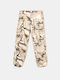 Women's Fabric Cargo Trousers Beige