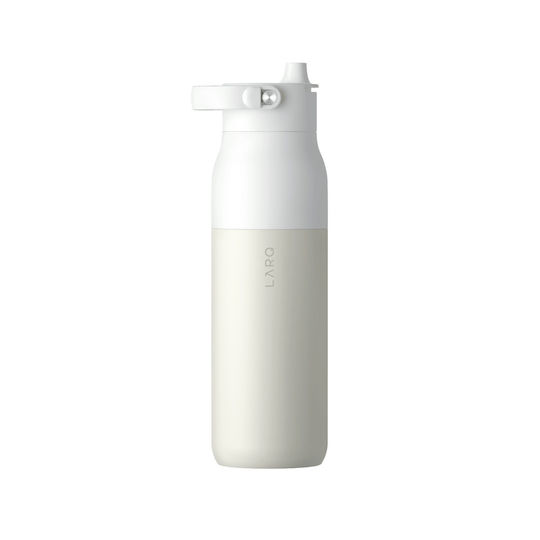 PureVis 2 Thermos Bottle Stainless Steel BPA Free 680ml Granite White with Mouthpiece Loop Straw and Handle