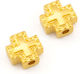 Metal Cross 10mm Ø2mm Gold Plated 24k Package 8 Pieces