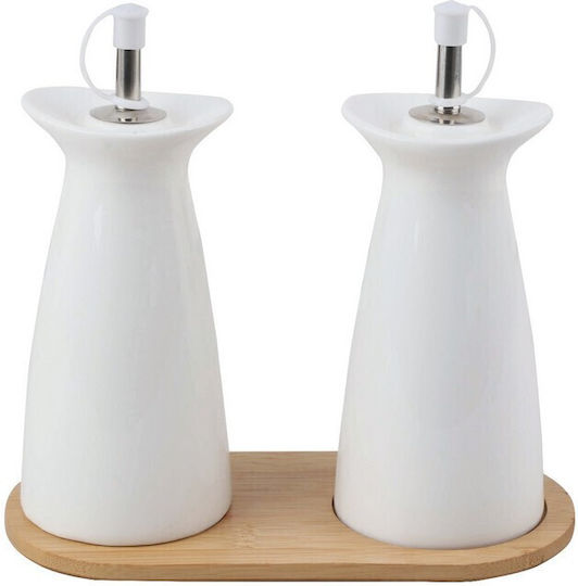 Cryspo Trio Porcelain Oil & Vinegar Dispenser Set with Flow
