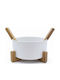 Cryspo Trio Bol Pentru Salate Cu Linguri Din Porțelan Alb 23x8.5cm