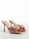 Mules With Thin High Heel In Beige Colour K26-375-SQC246-BEIGE