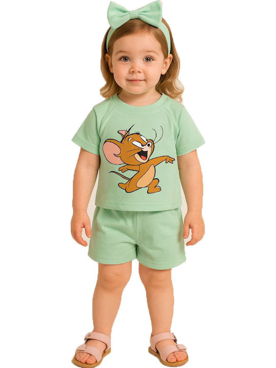 Kinderbekleidungsset mit Sommer-Shorts 2 Stück Mint