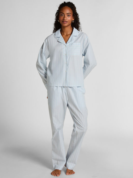 Hunkemöller Pantaloni De Pijamale Dama Din Bumbac Pentru Vară Stripe Stripe