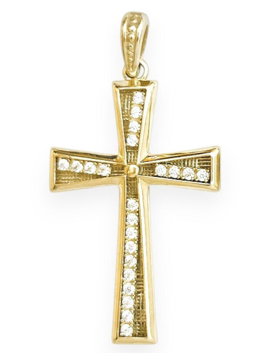 Goldjewels Women's Gold Cross 9K Double Sided Without Chain