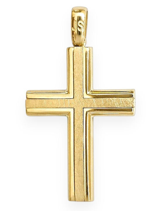 Goldjewels Men's Gold Cross 9K Double Sided Without Chain