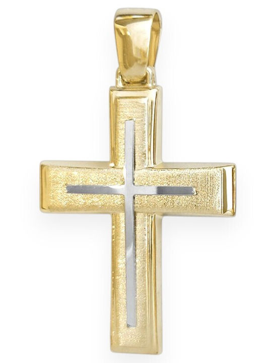 Goldjewels Women's Gold Cross 9K Double Sided Without Chain