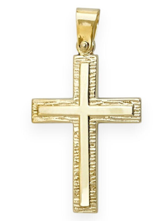 Goldjewels Women's Gold Cross 9K Double Sided Without Chain