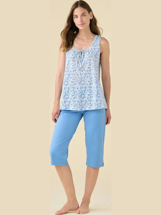 Noidinotte Summer Women's Cotton Pyjama Set Blue
