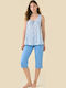 Noidinotte Summer Women's Cotton Pyjama Set Blue