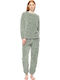 Pink Label Winter Women's Fleece Pajama Set Leo