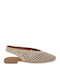 Suede Heels With Low Heel Beige