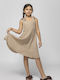 Girls Dress Floral Dark Beige