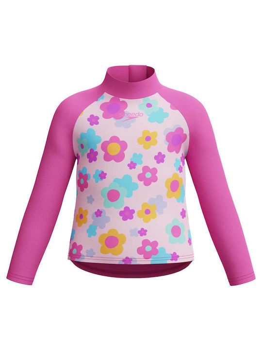 Speedo Kids Swimwear Rashguard With Long Sleeve Pink