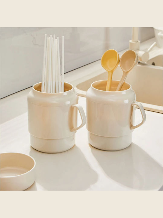 Beige Cutlery Drainer 13.5x11x14cm