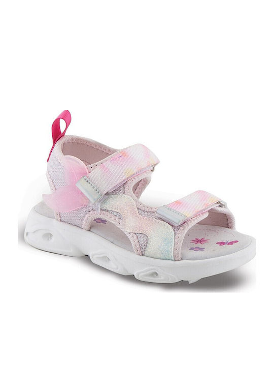 Zak Kids' Anatomic Sandals with Hoop & Loop Closure & Lights Pink