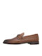 Leather Men's Moccasins In Tabac Brown Colour