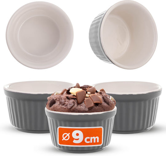 Kadax Round Heat-Resistant Cookware for Souffle Ceramic 3 Pieces