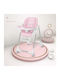 Bike Toys Foldable Baby Highchair with Adjustable Height Pink