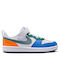 Court Borough Low Kids Sneakers with Hoop & Loop Closure White