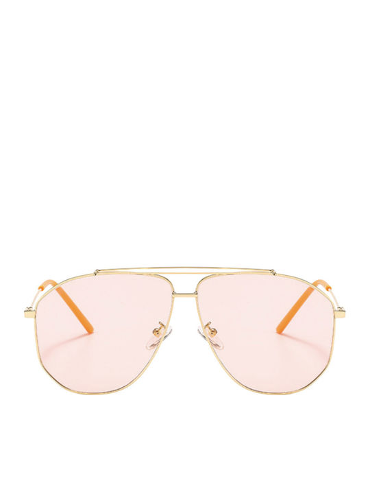 Unisex Sonnenbrillen mit Gold Metallisch Rahmen und Gold Farbe Gläser