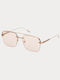 Zegna Women's Sunglasses with Rose Gold Metallic Frame and Pink Lens EZ0213 29E