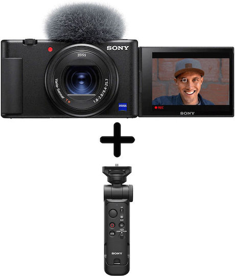 Sony ZV-1F with GP-VPT3 Compact Camera 20.1MP 4K UHD Optical Zoom 4x Black