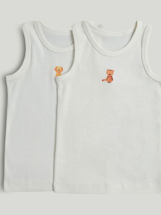 Mothercare Σετ Παιδικά Φανελάκια Λευκά 2τμχ