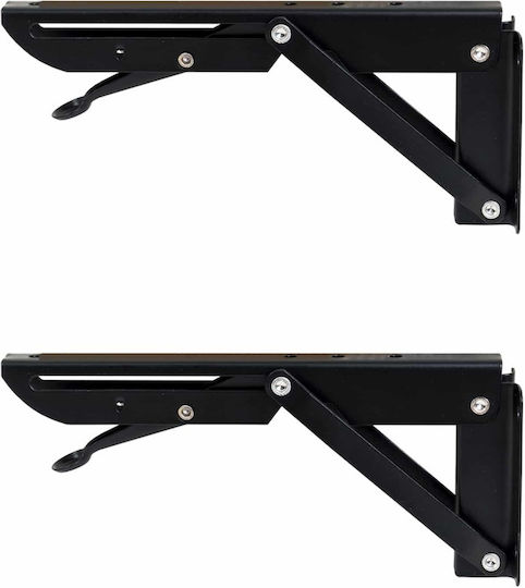 Suport Pliabil Pentru Raft Din Metal Culoare Neagră 2 Bucăți ZTS8131B