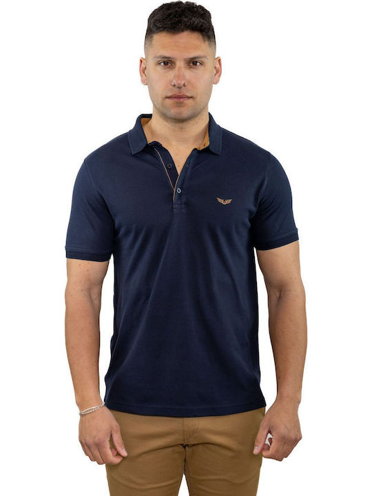 Side Effect Polo Herrenbluse Blau